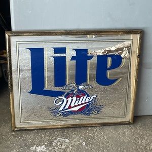 Miller Lite mirrored frame